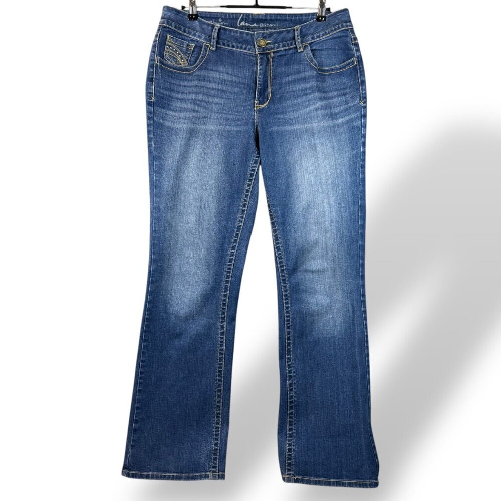 Lane Bryant Slim Boot  Jeans Womens Size 14 Average Genius Fit Stretch Denim